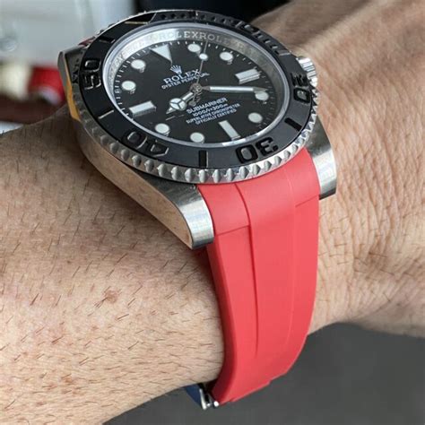 rubber rb rolex bands|Rolex watch with rubber band.